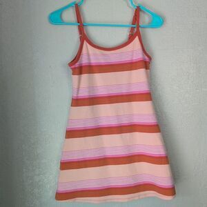 American Eagle Women's XS Stretch Mini Dress Orange Pink Cream Stripe Strappy